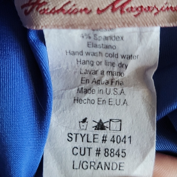 FASHION MAGAZINE V-Neck Jersey Dress w. Gold Chain Belt, Size L - Picture 5 of 5